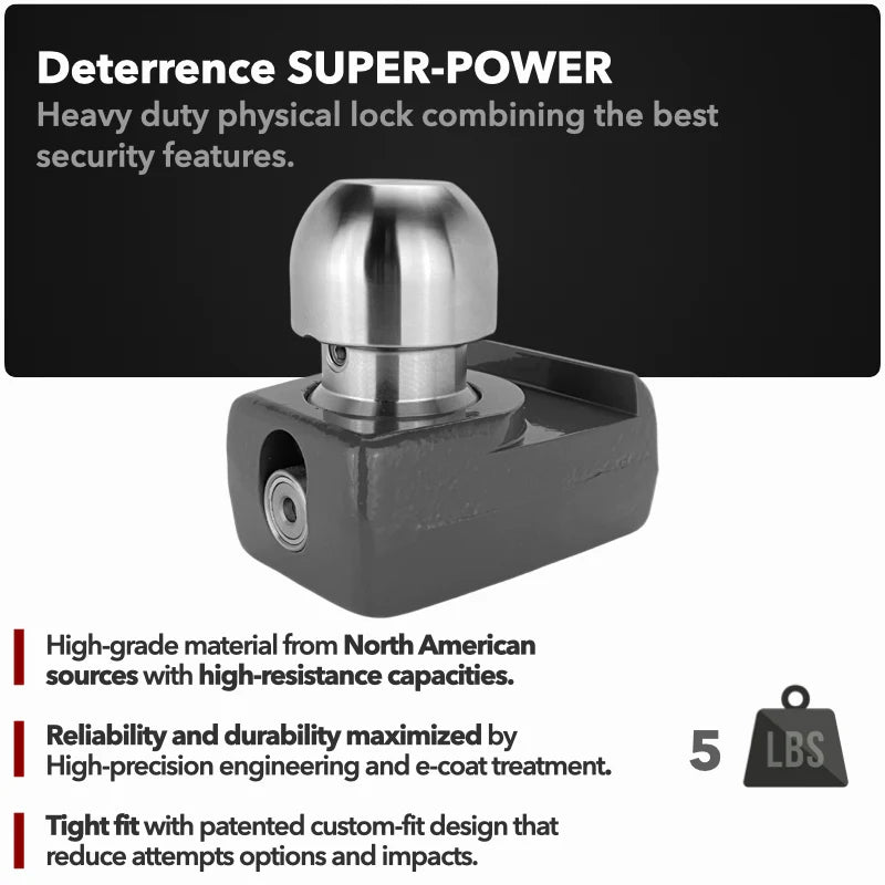 AMPLock GNA - Heavy Duty Lock for Atwood Gooseneck Hitch Style and Atwood Coupler