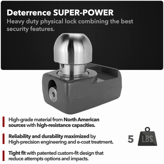 AMPLock GNA - Heavy Duty Lock for Atwood Gooseneck Hitch Style and Atwood Coupler