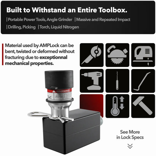 AMPLock LBG - Strong Lock for Unhitched Gooseneck Hitch Tube