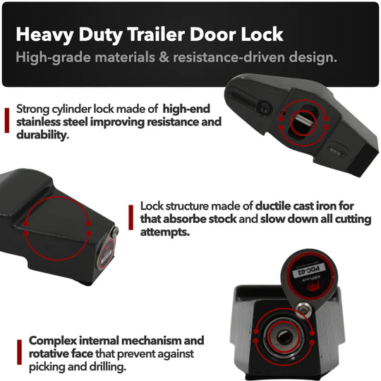 AMPLock PDC02 - Heavy Duty Lock for Trailer Back and Side Doors