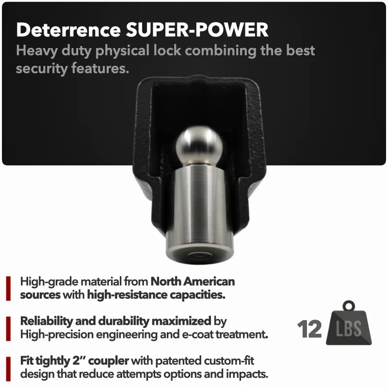AMPLock BRU - Heavy Duty Boat Trailer Lock with Square Edge
