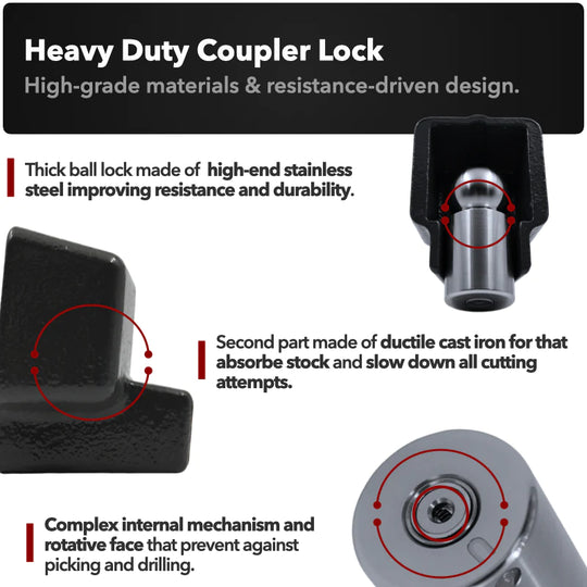 AMPLock BRU - Heavy Duty Boat Trailer Lock with Square Edge