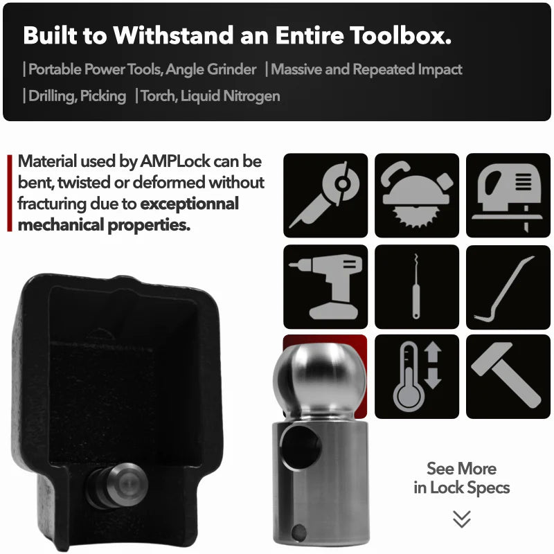 AMPLock BRU - Heavy Duty Boat Trailer Lock with Square Edge