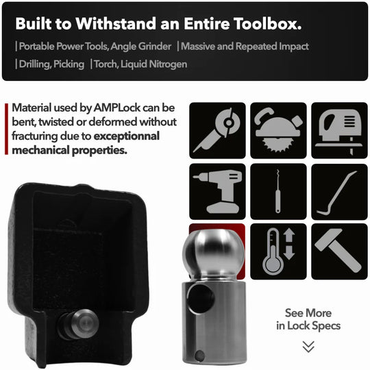 AMPLock BRU - Heavy Duty Boat Trailer Lock with Square Edge