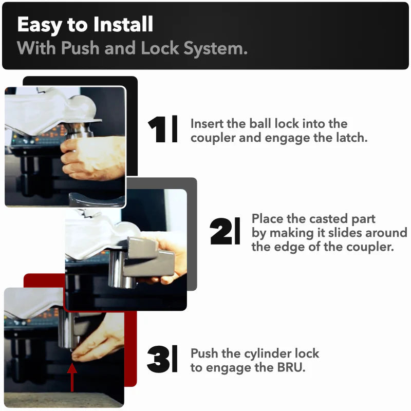 AMPLock BRU - Heavy Duty Boat Trailer Lock with Square Edge