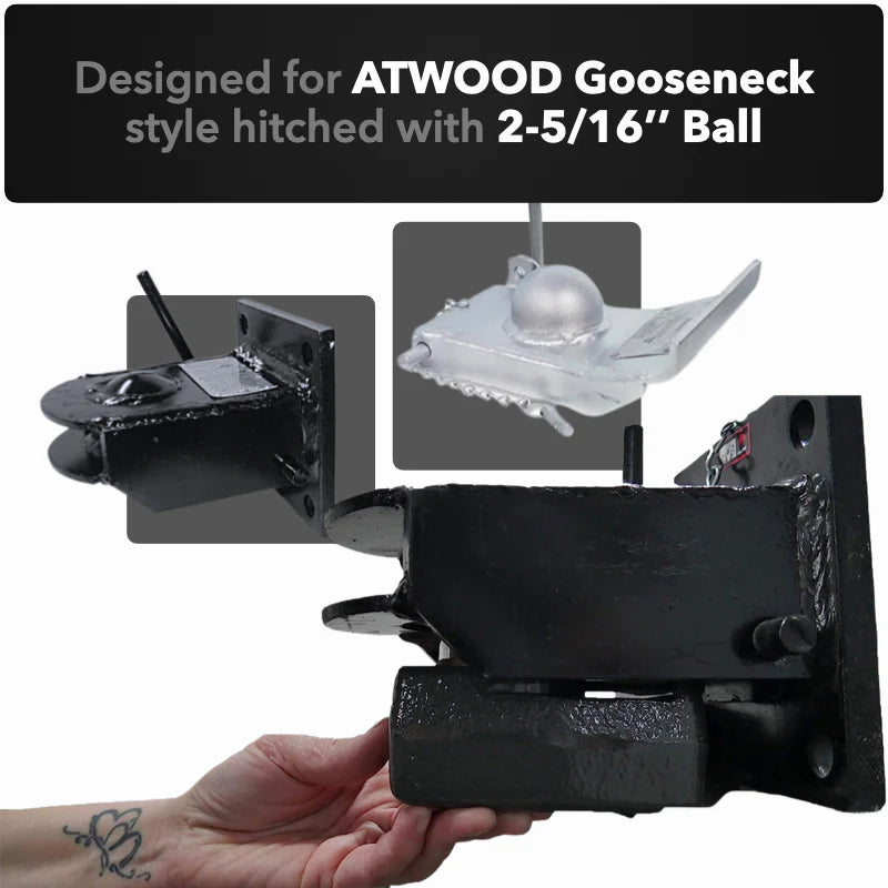 AMPLock GNA - Heavy Duty Lock for Atwood Gooseneck Hitch Style and Atwood Coupler