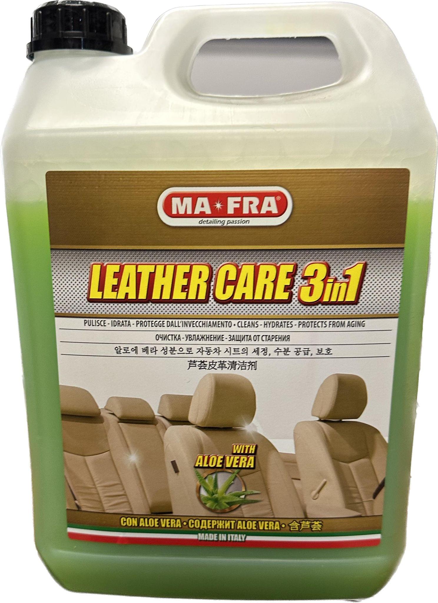 Ma-Fra, 3in1 Leather Care, Cleans, Hydrates and Protects the Interior  Surfaces of the Car, with Aloe Vera and Natural Waxes, Prevents the  Formation of Creases or Cracks, Size 500ml : : Automotive